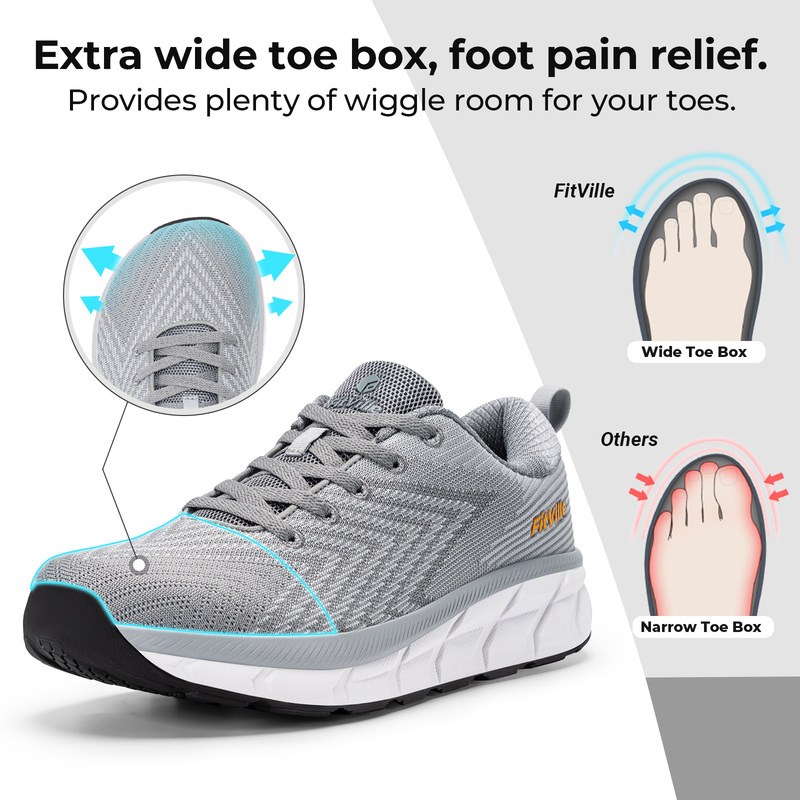 FitVille Mens Wide Fit Trainer - огляд і ціна Breathable Mesh Athletic Shoes