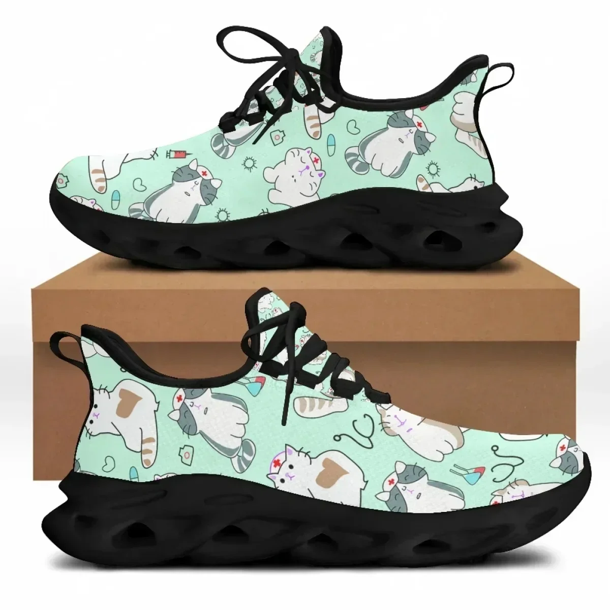 Hot Summer Spring Women Lace U - огляд і ціна Knit Fabric Lace Up Sneakers